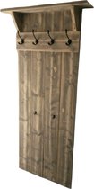 steigerhouten wandkapstok - kapstok voor aan de muur - stijlvol landelijk design van hoge kwaliteit met 7 haken - 170 cm hoog - steigerhout - decoratie - wanddecoratie - woondecora