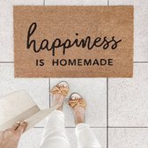 Deurmat met tekst happiness is homemade. 75x45cm. Kokosmat