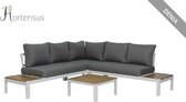 Loungeset Denia - wit  - aluminium - hoekzetel met tafel - aangename kussens