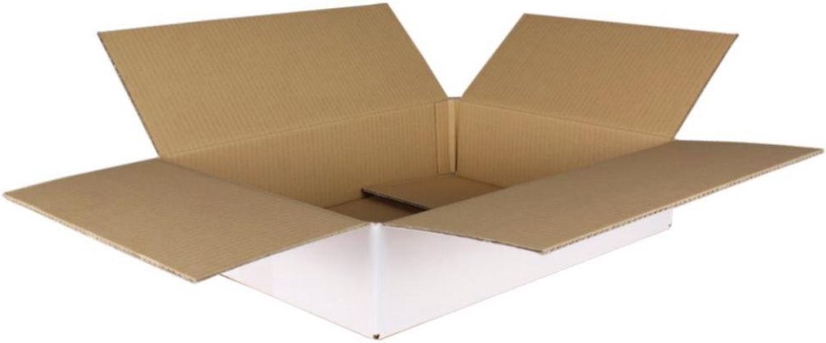 pakket verzend dozen - 40x30x10 cm - Kartonnen doos - Verzenddoos - enkelgolf 3 mm - wit
