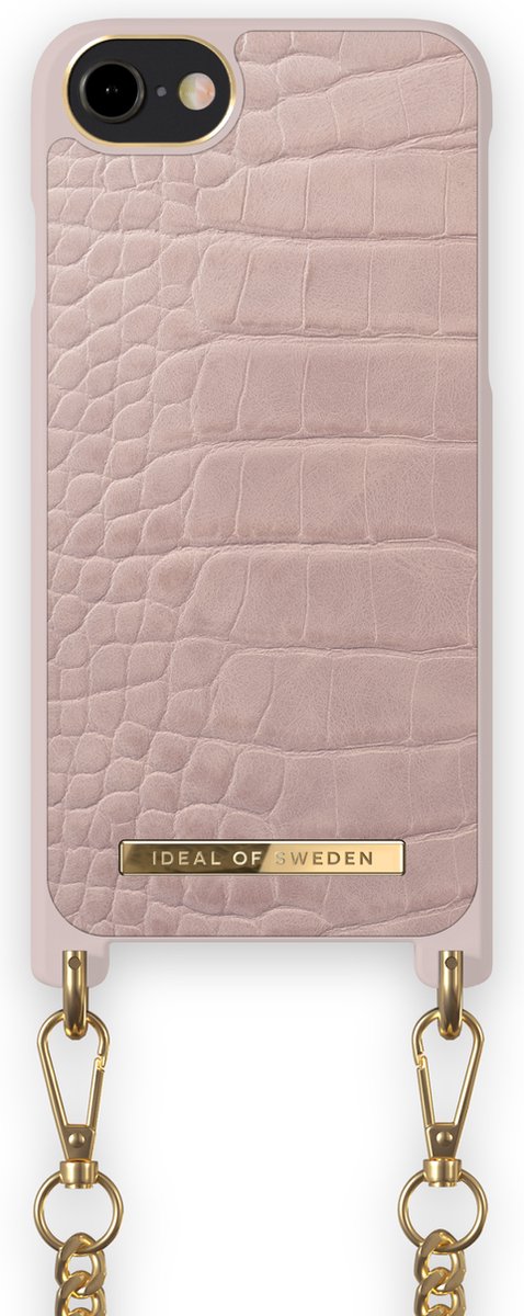 iDeal of Sweden Phone Necklace Case voor iPhone 8/7/6/6s/SE Misty Rose Croco