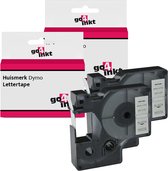 2x Go4inkt compatible met Dymo D1: 40913 - 9mm - Zwart op Wit - lettertape label tape cassette
