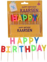 Verjaardagskaarsjes "happy birthday" - Happy Birthday Kaarsen - Verjaardag- Kaarsjes - Kleurrijk - Multicolor