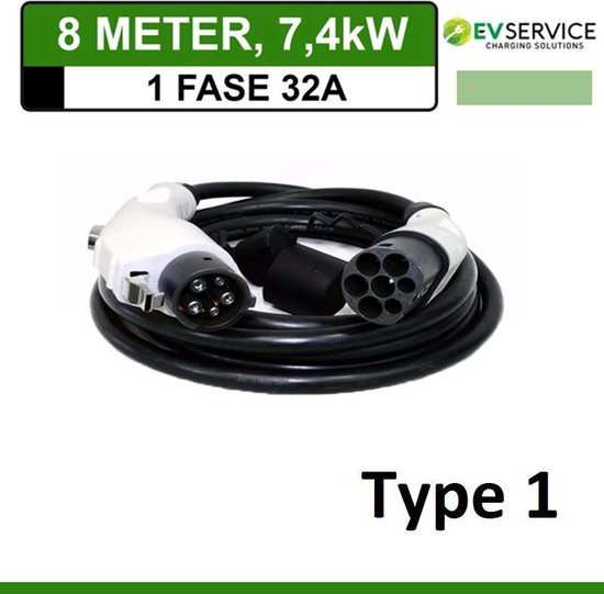 Câble de recharge Type 2 to Type 2, 7,4kW spirale