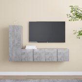 3-delige Tv-meubelset spaanplaat betongrijs