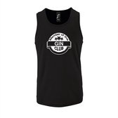 Zwarte Tanktop sportshirt met "Member of the Gin club" Print Wit Size S