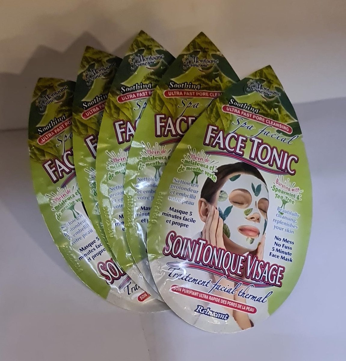 Face Tonic - gezichtsmasker, 5min! - spearmint en tea tree - per 5st!