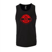 Zwarte Tanktop sportshirt met "Member of the Gin club" Print Rood Size XL