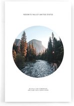 Walljar - River Mountain Yosemite Valley - Muurdecoratie - Poster