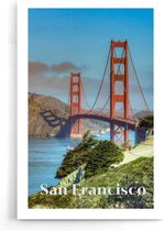 Walljar - San Fransisco Brug - Muurdecoratie - Poster