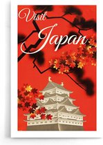 Walljar - Japan Rode Tempel - Muurdecoratie - Poster