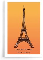 Walljar - Eifeltoren Oranje - Muurdecoratie - Poster