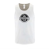 Witte Tanktop sportshirt met "Member of the Whiskey club" Print Zwart Size XXL