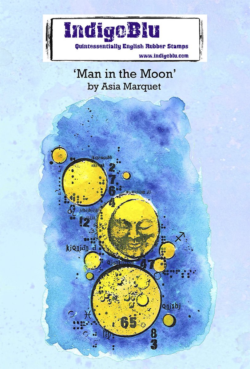 Man in the Moon A6 Rubber Stamps (IND0758)