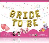 9-delige Folieballonnen set Bride to Be goud - bride to be - ballon - vrijgezellenfeest - decoratie - trouwen