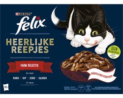 Felix - Heerlijke reepjes -  Farm selectie in saus - 12x80g