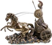 MadDeco - Athena in strijdwagen - bronskleurig beeldje van polystone - beschermheilige kunstenaars