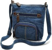 Smooza Mode Blauwe Denim Schoudertassen Vrouwen Handtas Klassieke Europese Vrouwen Crossbody Retro Tas