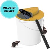 Olenka - Diervriendelijke Muizenval - Rattenval - Muizenverjager - Inclusief Emmer - Voor Binnen en Buiten - Verbeterd Model 2023 - Inclusief E-Book - Geel