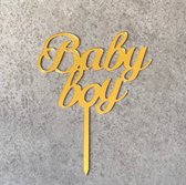 Taart Decoratie - Baby Boy - Taarttopper - Geboorte - Jongen - Goud