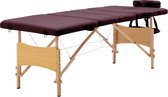 vidaXL Massagetafel inklapbaar 4 zones hout wijnpaars