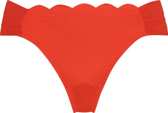 Hunkemöller Dames Badmode Rio Bikinibroekje Scallop - Rood - maat 3XL