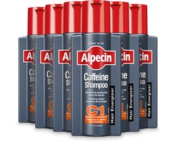 Alpecin Cafeïne Shampoo C1 6x 250ml | Voorkomt en Vermindert Haaruitval | Natuurlijke Haargroei Shampoo voor Mannen
