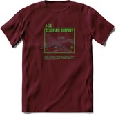 A-10 Warthog Vliegtuig T-Shirt | Unisex leger Kleding | Dames - Heren Straaljager shirt | Army F16 | Grappig bouwpakket Cadeau | - Burgundy - S