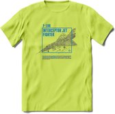 F-106 Vliegtuig T-Shirt | Unisex leger Kleding | Dames - Heren Straaljager shirt | Army F16 | Grappig bouwpakket Cadeau | - Groen - XXL