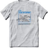 A-10 Warthog Vliegtuig T-Shirt | Unisex leger Kleding | Dames - Heren Straaljager shirt | Army F16 | Grappig bouwpakket Cadeau | - Licht Grijs - Gemaleerd - L