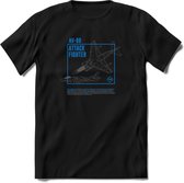 AV-8B Vliegtuig T-Shirt | Unisex leger Kleding | Dames - Heren Straaljager shirt | Army F16 | Grappig bouwpakket Cadeau | - Zwart - S