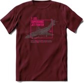 F-101 Vliegtuig T-Shirt | Unisex leger Kleding | Dames - Heren Straaljager shirt | Army F16 | Grappig bouwpakket Cadeau | - Burgundy - S