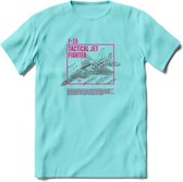 F-15 Vliegtuig T-Shirt | Unisex leger Kleding | Dames - Heren Straaljager shirt | Army F16 | Grappig bouwpakket Cadeau | - Licht Blauw - S