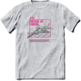 F-15 Vliegtuig T-Shirt | Unisex leger Kleding | Dames - Heren Straaljager shirt | Army F16 | Grappig bouwpakket Cadeau | - Licht Grijs - Gemaleerd - M