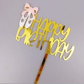 Taart Decoratie - Happy Birthday - Taarttopper - Ballerina - Dansschoenen