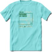 F-18 Vliegtuig T-Shirt | Unisex leger Kleding | Dames - Heren Straaljager shirt | Army F16 | Grappig bouwpakket Cadeau | - Licht Blauw - S