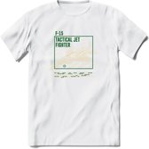 F-15 Vliegtuig T-Shirt | Unisex leger Kleding | Dames - Heren Straaljager shirt | Army F16 | Grappig bouwpakket Cadeau | - Wit - L