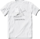 AV-8B Vliegtuig T-Shirt | Unisex leger Kleding | Dames - Heren Straaljager shirt | Army F16 | Grappig bouwpakket Cadeau | - Wit - L