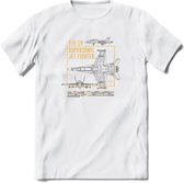 F-18 Vliegtuig T-Shirt | Unisex leger Kleding | Dames - Heren Straaljager shirt | Army F16 | Grappig bouwpakket Cadeau | - Wit - XL