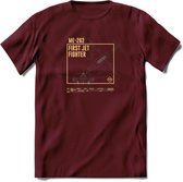 ME-262 Vliegtuig T-Shirt | Unisex leger Kleding | Dames - Heren Straaljager shirt | Army F16 | Grappig bouwpakket Cadeau | - Burgundy - L