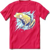 Dieren T-Shirt | Kikker shirt Heren / Dames | Wildlife frog kleding cadeau - Roze - L