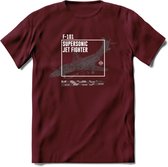 F-101 Vliegtuig T-Shirt | Unisex leger Kleding | Dames - Heren Straaljager shirt | Army F16 | Grappig bouwpakket Cadeau | - Burgundy - XL