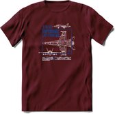 F-18 Vliegtuig T-Shirt | Unisex leger Kleding | Dames - Heren Straaljager shirt | Army F16 | Grappig bouwpakket Cadeau | - Burgundy - XL