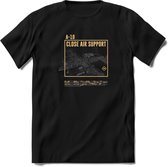A-10 Warthog Vliegtuig T-Shirt | Unisex leger Kleding | Dames - Heren Straaljager shirt | Army F16 | Grappig bouwpakket Cadeau | - Zwart - S