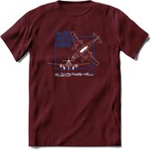 ME-262 Vliegtuig T-Shirt | Unisex leger Kleding | Dames - Heren Straaljager shirt | Army F16 | Grappig bouwpakket Cadeau | - Burgundy - XXL