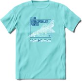 F-106 Vliegtuig T-Shirt | Unisex leger Kleding | Dames - Heren Straaljager shirt | Army F16 | Grappig bouwpakket Cadeau | - Licht Blauw - L