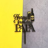 Taart Decoratie - Happy Birthday - Papa - Taarttopper - Vader - Bier