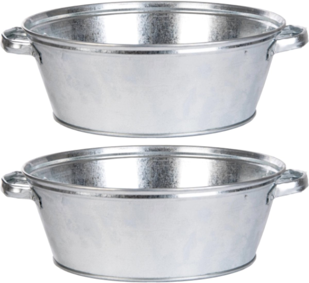 Goedkoopste 2x stuks ronde zinken teilen/drankenkoelers van 11 liter