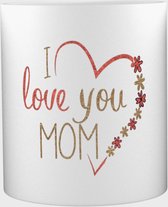 Akyol - I love you mom Mok met opdruk - mama/moeder - mama - moederdag - 350 ML inhoud