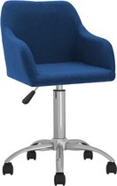 vidaXL Eetkamerstoel draaibaar stof blauw